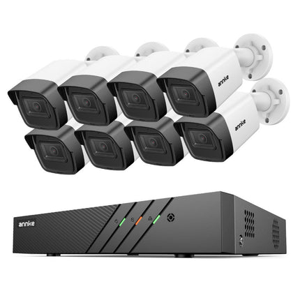 ANNKE 8CH 5MP Outdoor CCTV Security System, 4 Bullet Cameras, AI Human & Vehicle Detection, Built-in Audio
