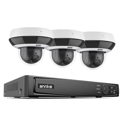 Annke Security Kit: 4x 3K 5MP PTZ Dome Cameras, 8CH NVR, AI Detection, Two-Way Audio, IntelliSense DarkVu, 4X PTZ Zoom