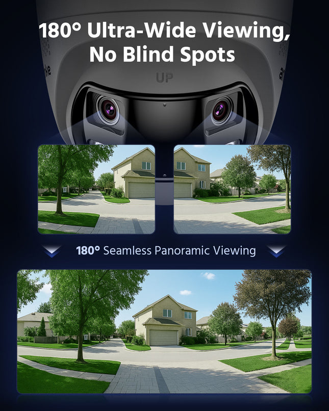 ANNKE 8CH 12MP Outdoor CCTV Security System, 6 Dual Lens Turret Cameras, 4K Panoramic View, Smart Dual Light