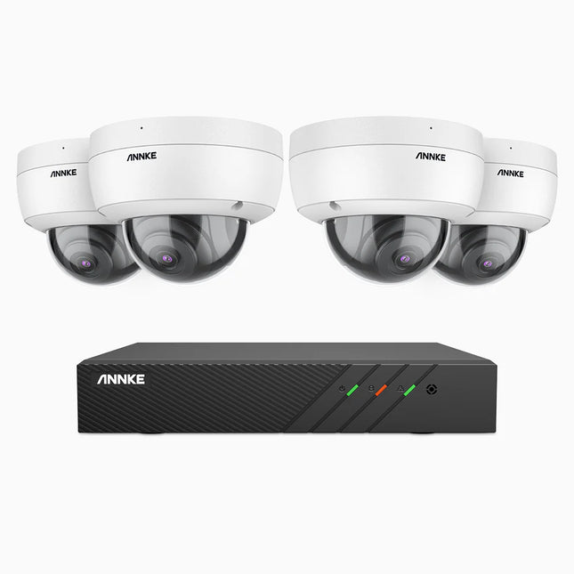 Annke H500 8CH NVR 4-Camera 5MP Dome Security Kit, EXIR 2.0 Night Vision, Built-in Mic, 120dB WDR, IP67