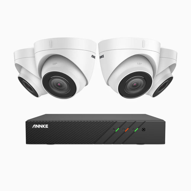 Annke H500P 8CH NVR 4-Camera 5MP Turret Security Kit, Smart Dual Light, Smart Motion Detect, Built-in Mic, IP67