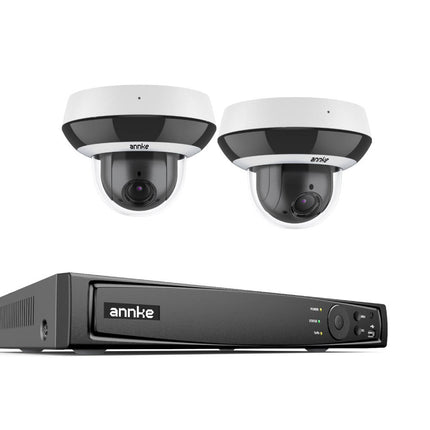 Annke Security Kit: 4x 3K 5MP PTZ Dome Cameras, 8CH NVR, AI Detection, Two-Way Audio, IntelliSense DarkVu, 4X PTZ Zoom