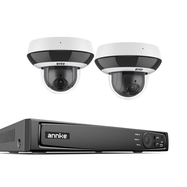 Annke Security Kit: 4x 3K 5MP PTZ Dome Cameras, 8CH NVR, AI Detection, Two-Way Audio, IntelliSense DarkVu, 4X PTZ Zoom
