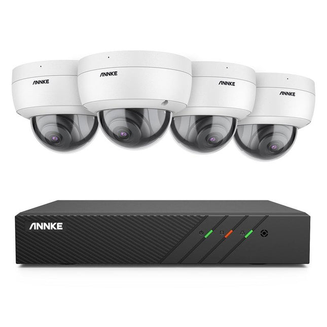 Annke Security Kit: 4x 5MP Dome Cameras, 8CH NVR, Smart Dual Light, AI Detect, Mic
