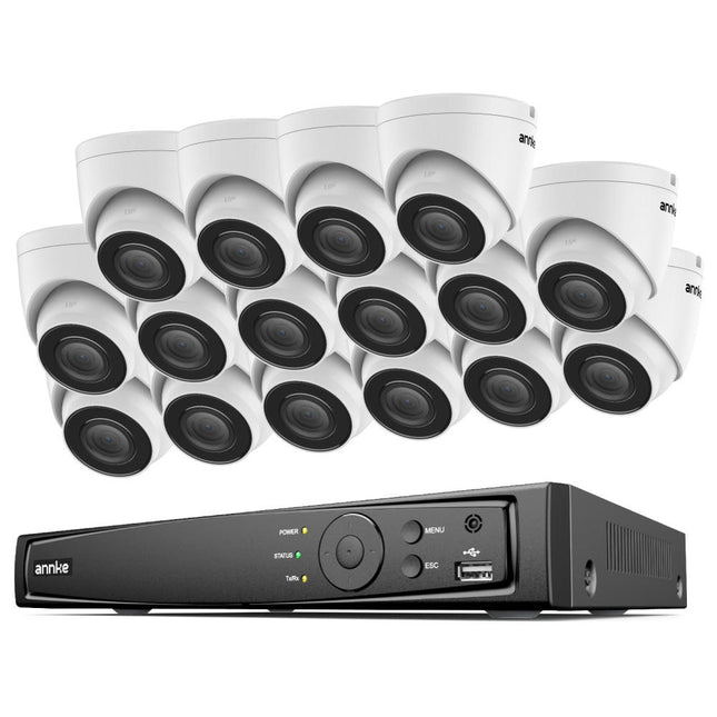 Annke Security Kit: 16x 5MP AI IP Cameras with Microphone, 16CH 12MP NVR, IP67 Weatherproof