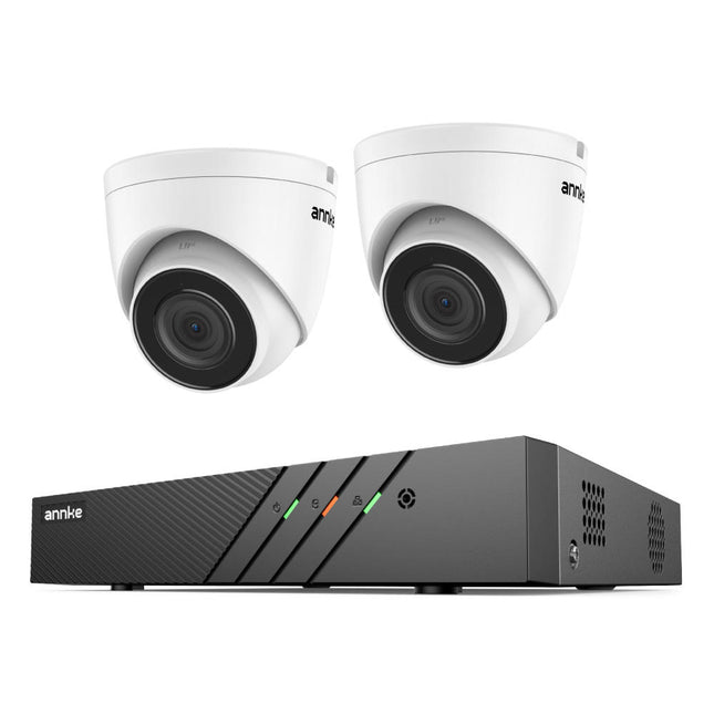Annke Security Kit: 2x 5MP Turret Cameras, 8CH 5MP NVR, Built-in Microphone, IR Night Vision