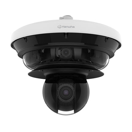 Hanwha 4x8MP Outdoor PTRZ + 2MP PTZ Camera, IR, 40x Zoom - PNM-C34404RQ