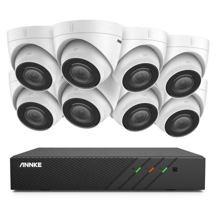 Annke Security Kit: 8x 6MP Dual Lens Turret Cameras, 8CH NVR, 180° Panoramic Smart Dual Light, AI Detect, Mic