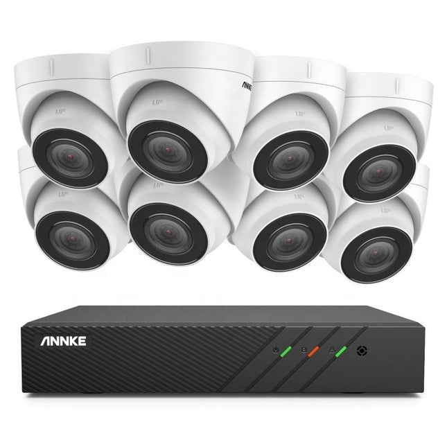 Annke Security Kit: 8x 6MP Dual Lens Turret Cameras, 8CH NVR, 180° Panoramic Smart Dual Light, AI Detect, Mic