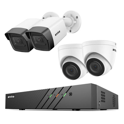 Annke Security Kit: 4x 5MP AI IP Cameras (2 Turret + 2 Bullet) with Microphone, 8CH NVR, IP67 Weatherproof