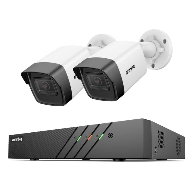 Annke Security Kit: 2x 5MP Bullet Cameras, 8CH 5MP NVR, IR Night Vision, Built-in Microphone