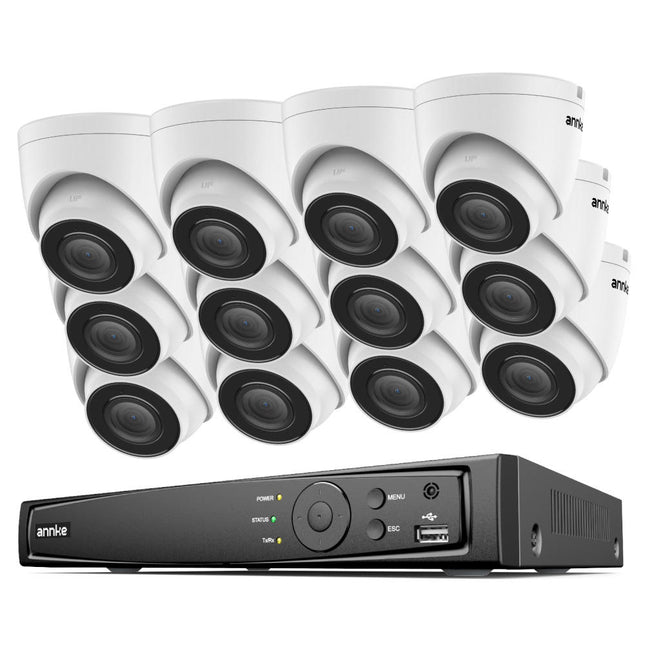 Annke Security Kit: 12x 3K 5MP Turret Cameras, 16CH NVR, AI Detection, Mic