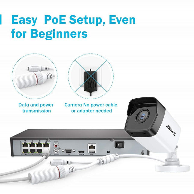 Annke Security Kit: 4x 5MP Bullet Cameras, 8CH NVR, Smart Dual Light, AI Detect, Mic