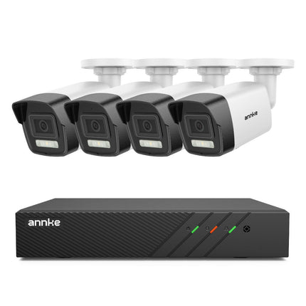 Annke Security Kit: 4x 3K 5MP Bullet Cameras, 8CH NVR, AI Detect, Smart Dual Light, Mic