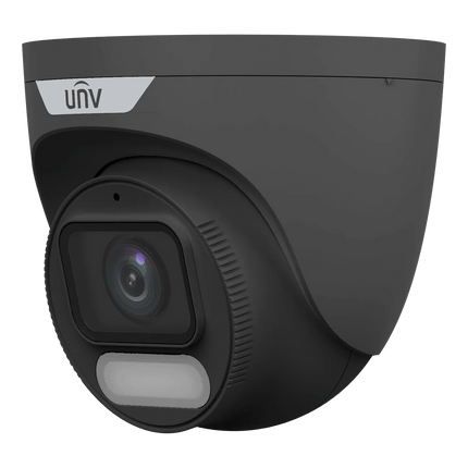 Uniview IPC3628LE-ADF28K-WP-BK 8MP OwlView Turret Camera – 2.8mm Fixed Lens, Warm Light, Built-in Mic, IP67 Weatherproof – 3628