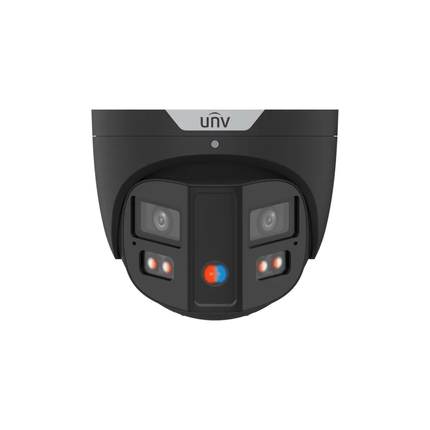 Uniview Security Camera: 8MP Dual-Lens Turret, 180° OmniView, Dual-Light Alarm, IP67 - IPC3K28SE-ADF28KMC-DL-I0-BK