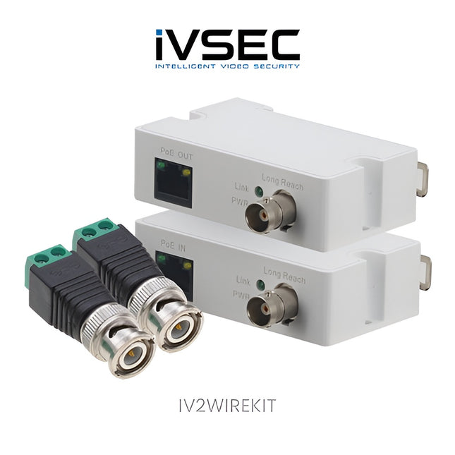 IVSEC Single-Port Long Reach Ethernet over Coax Extender - IV2WIREKIT