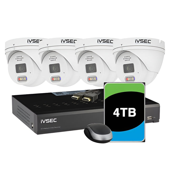 IVSEC 8-Channel Security Kit: 4 X 12MP NC340ADX + 8-PoE NR3082X NVR with 4TB HDD – IVK-55A