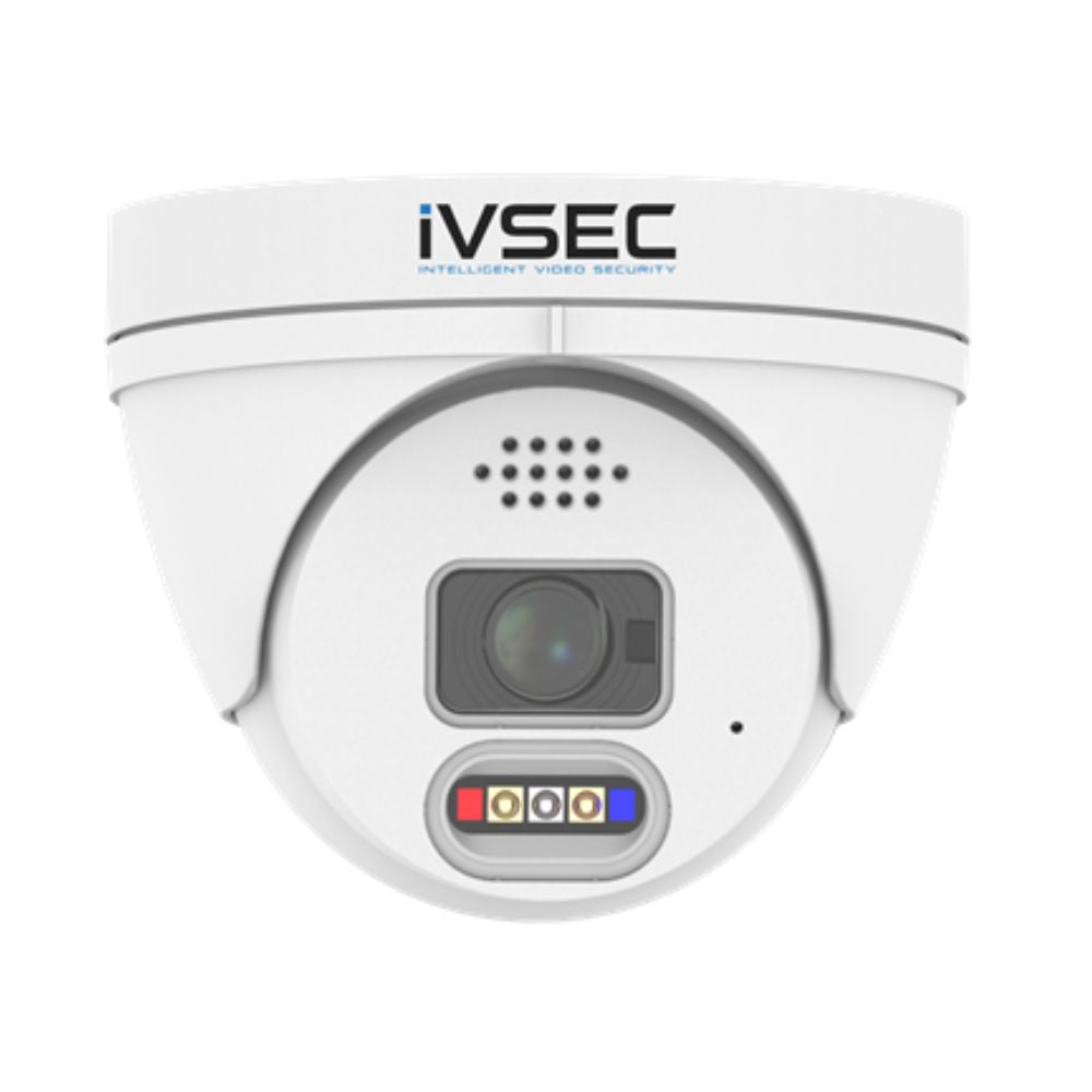 IVSEC Security System: 4x 8MP Adv. Deter, Full-Colour, Turrets, 4-Channel 8MP NVR, SMD