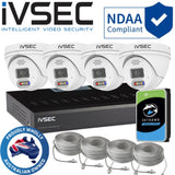 IVSEC Security System: 4x 4MP Adv. Deter, Turrets, 4-Channel 8MP NVR, SMD