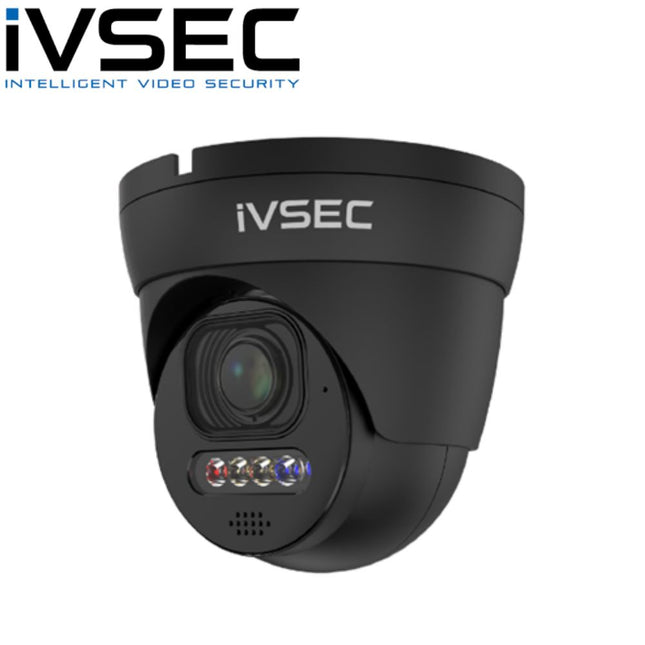 IVSEC Security Camera: 8MP, 2.8–12mm, Active Deterrence, Two-Way Audio, IP66 - NC512ADX-BLK