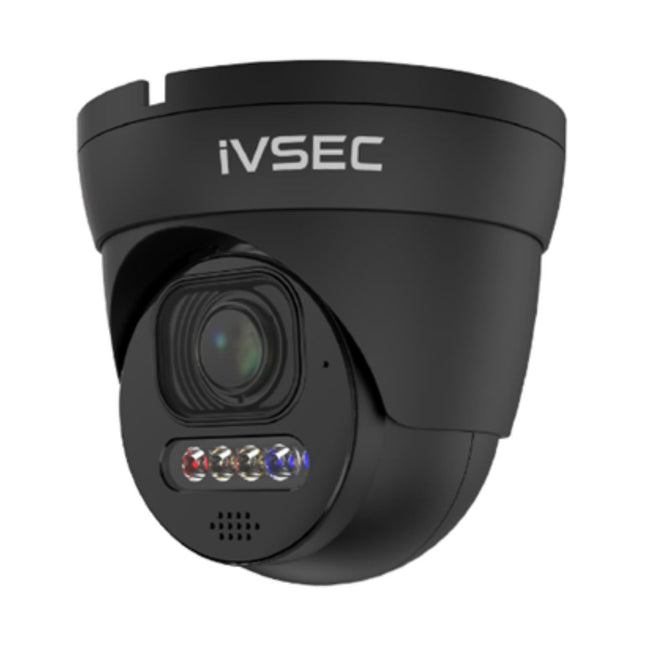 IVSEC Security Camera: 8MP, 2.8–12mm, Active Deterrence, Two-Way Audio, IP66 - NC512ADX-BLK