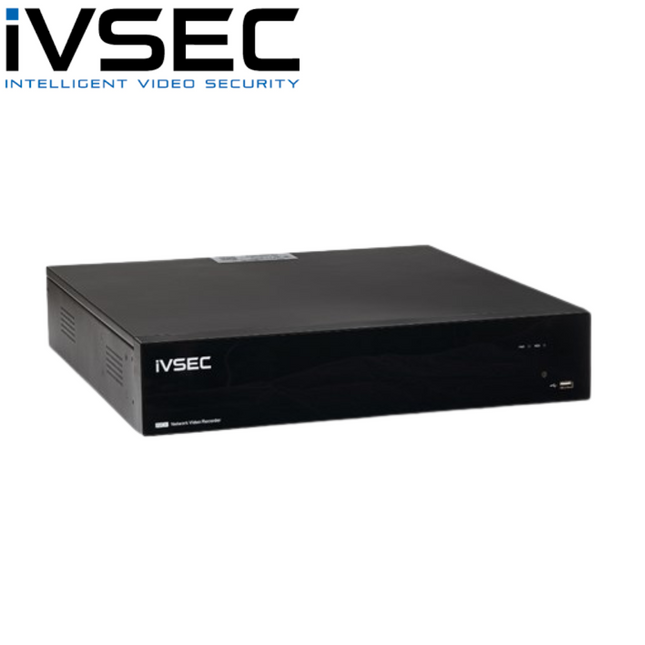 IVSEC NR6324EXA 32-Channel PoE NVR, 12MP, 4 HDD Bays, 2 Gigabit Ports, 4K HDMI, Advanced IVS