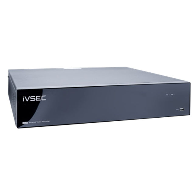 IVSEC NR6648EX 64-Channel 12MP NVR, Dual Gigabit Ethernet, 8 HDD Bays, 640 Mbps, Advanced IVS Analytics