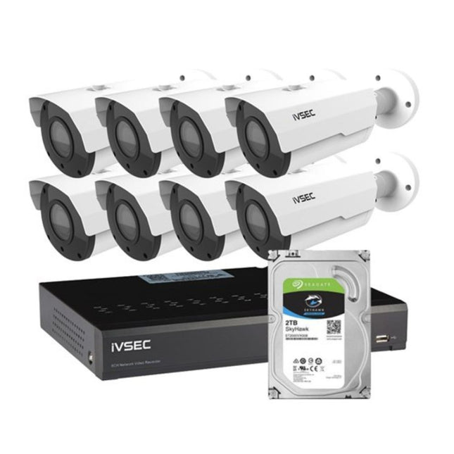 IVSEC LX-Series Security Kit: 8 × 5MP NC317XC Cameras + IVNR008XB 8-Port PoE NVR (2TB HDD) – LVK-317B-08-BUN