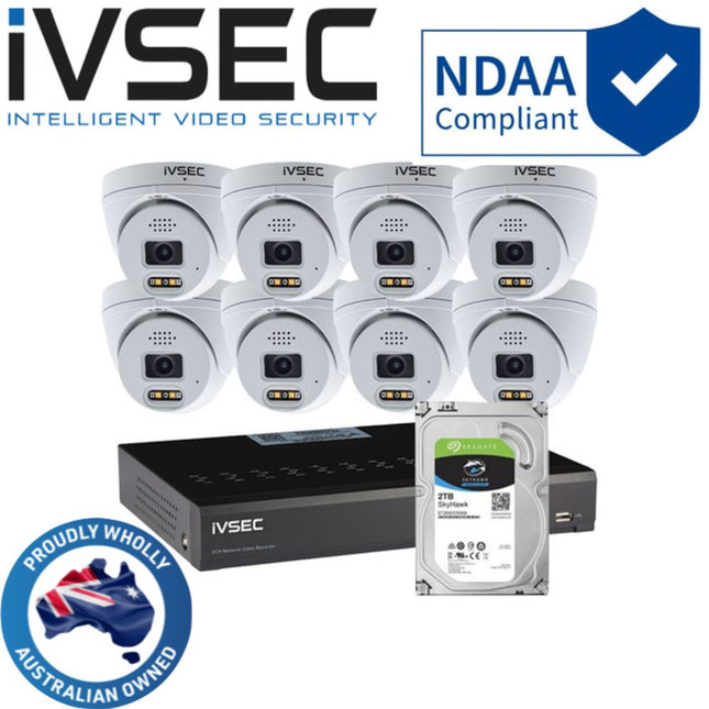 IVSEC Security Kits: LX Series 8 X NC319XA 8MP IP CAM + NR316XC 16 x PoE NVR 4K + 2TB HDD- LVK-319-16-BUN