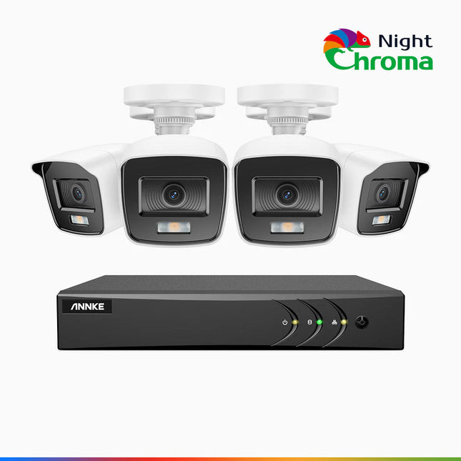 Annke NAK200 8CH DVR 4-Camera 2MP 1080p Bullet Analog Security Kit, Acme Color Night Vision, 2.8mm, 121° Wide View, IP66