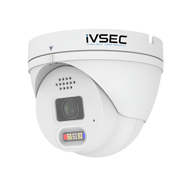 IVSEC Security Camera: 12MP, 3.6mm, Active Deterrence, Two-Way Audio, IP67 - NC340ADXB