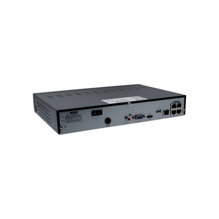 IVSEC NR004XB LX Series 4-Channel PoE NVR, 12MP, 4 PoE Ports, 1 Bay, 16TB Max, H.265+, BASIC IVS