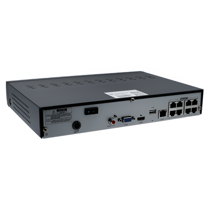 IVSEC NR008XB-2TB 8-Channel LX Series PoE NVR, 12MP, 8 PoE Ports, 1 Bay with 2TB HDD, H.265+, 4K HDMI