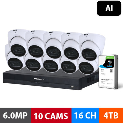 Watchguard G-Series: 10 Camera 6.0MP AI Surveillance Kit (4TB) - NVRKIT-G1664-10C