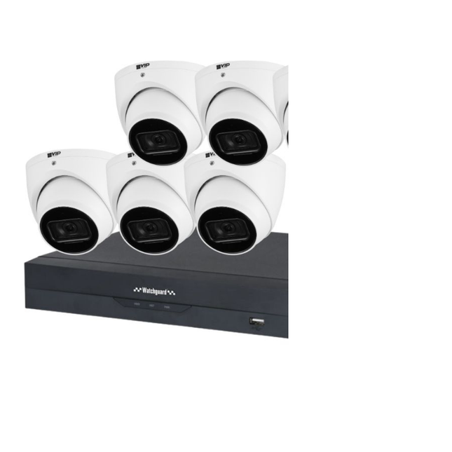VIP Vision AI Security System: 6x 8MP AI Turret Cams, 16MP WatchGuard 8CH AI NVR