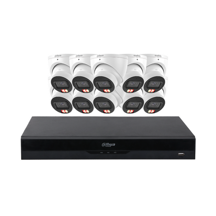 Dahua Security Kit: 10x 8MP (4K Ultra HD) 3X67 Turrets, SMD 4.0, Mic, LED, AI, NVR