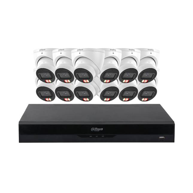 Dahua Security Kit: 12x 8MP (4K Ultra HD) 3X67 Turrets, SMD 4.0, Mic, LED, AI, NVR
