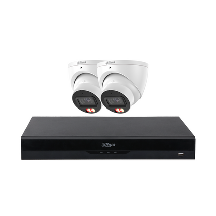 Dahua Security Kit: 2x 8MP (4K Ultra HD) 3X67 Turrets, SMD 4.0, Mic, LED, AI, NVR