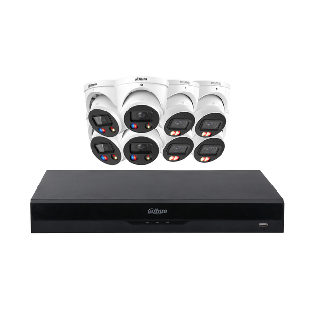 Dahua Security Kit: 4x Smart Dual Light, 4x TiOC 3.0 Turrets, SMD 4.0, Siren & Lights