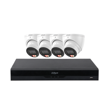 Dahua Security Kit: 4x 8MP (4K Ultra HD) 3X67 Turrets, SMD 4.0, Mic, LED, AI, NVR