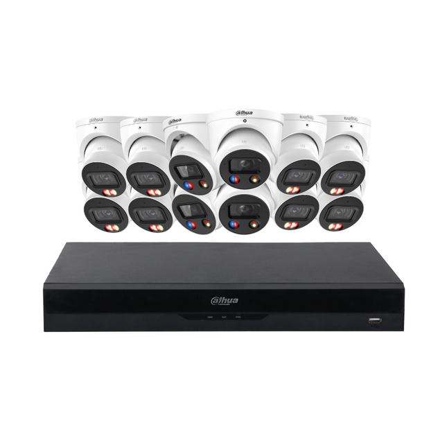 Dahua Security Kit: 8x Smart Dual Light, 4x TiOC 3.0 Turrets, SMD 4.0, Siren & Lights
