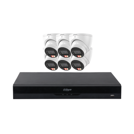 Dahua Security Kit: 6x 8MP (4K Ultra HD) 3X67 Turrets, SMD 4.0, Mic, LED, AI, NVR