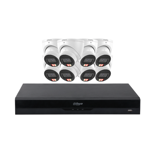 Dahua Security Kit: 8x 8MP (4K Ultra HD) 3X67 Turrets, SMD 4.0, Mic, LED, AI, NVR