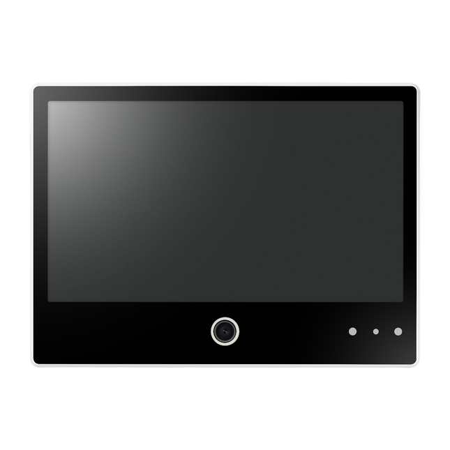 Hanwha 10" AI PVM Monitor, 2MP AI Camera, 1024 x 600, White, 24VDC, POE input - SMT-1031PVW