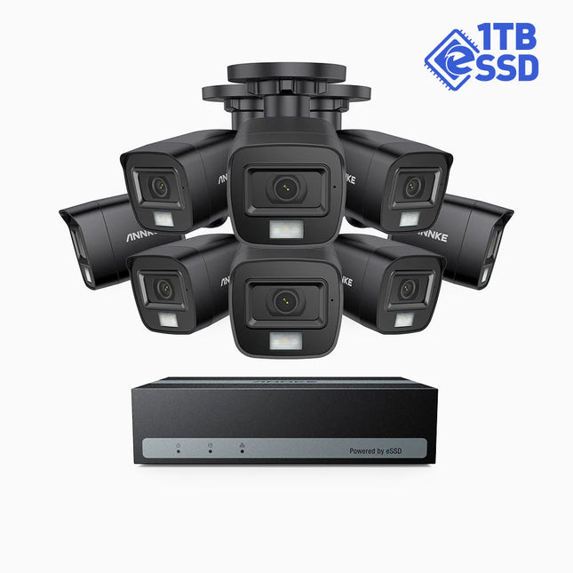 Annke SSDK500 5MP Turret Analog Camera System, Dual Light, 2.8mm, IP67