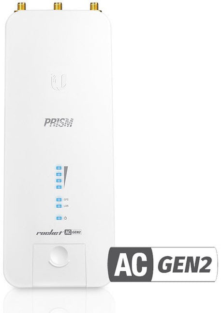 Ubiquity UBQRP-5AC-GEN2 Rocket Ac Prism Gen2 5Ghz Radio Base Station 1X 10/100/1000Mbps Powdercoated Die-Cast Aluminum 18-26VDC 230Hx88Wx40D