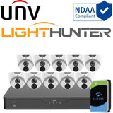Uniview LightHunter Security System: 10x 6MP Turret Cams, 16CH 4K NVR + HDD