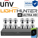 Uniview LightHunter Security System: 12x 8MP Turret Cams, 16CH 4K NVR + HDD