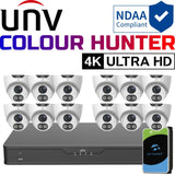 Uniview ColourHunter Security System: 12x 8MP Turret Cams, 16CH 4K NVR + HDD